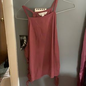 american eagle red satin soft tank top